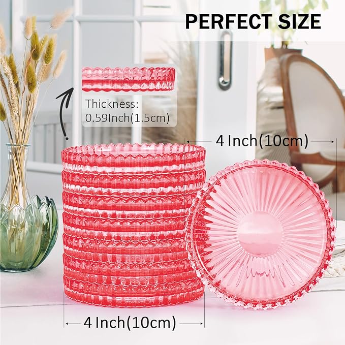 Modern Clear Glass Coasters Set of 8, Cute Coasters Table Mats - Image 2