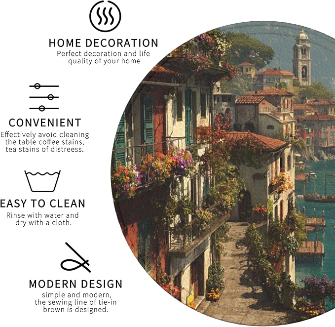 Ocean City Coasters Leather Round Drink Coasters 6 Pcs Set - Image 4
