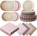200pcs Boho Party Supplies Plates and Napkins Tableware Set Serve 25 Guests by Ziliny