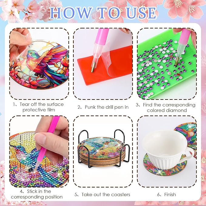Hummingbird Diamond Art Coasters - Image 7