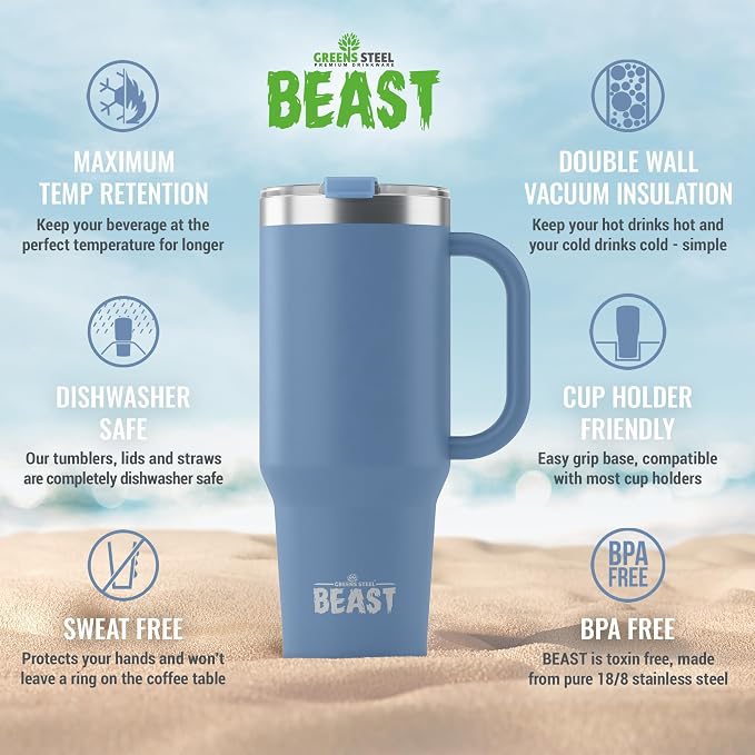 Beast 50 oz Tumbler with Handle Stainless Steel Vacuum Insulated Coffee Ice Cup - Image 7