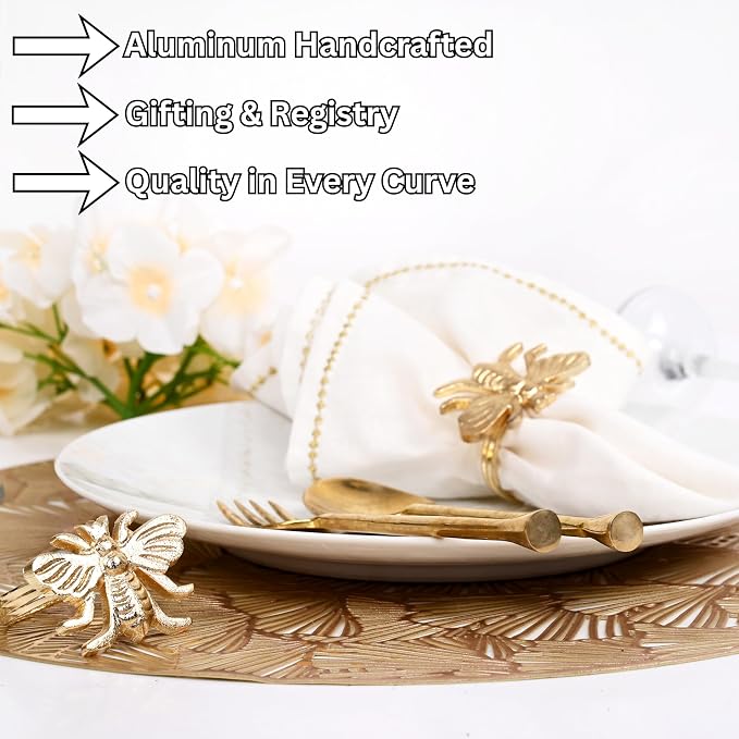 ALPHA Living HOME Decorative Bee Napkin Rings - Image 4