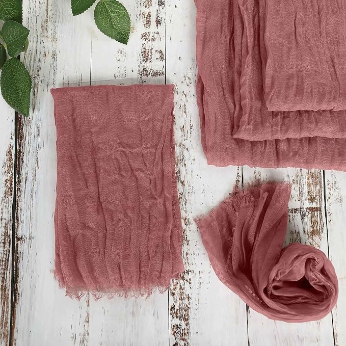 Efavormart 5 Pack 24"x19" Mauve Matte Gauze Cheesecloth Napkins, Vintage Cotton - Image 8