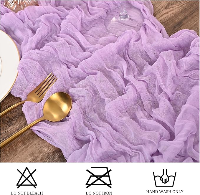 15 Pack Lavender Table Runner 17 x 108inch Cheesecloth Table Runner Boho Gauze - Image 3