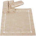 Grelucgo Handmade Hemstitch Beige Cocktail Napkins by Grelucgo