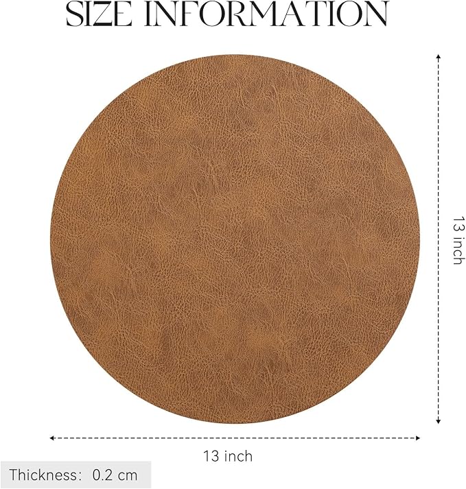 MOSAYT 13 Inch Round Vinyl Placemats Set of 8 - Image 7