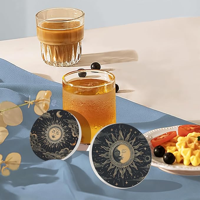 Drink Coasters Set of 6 with Holder, Fit All Cups, Great Gift - Image 7