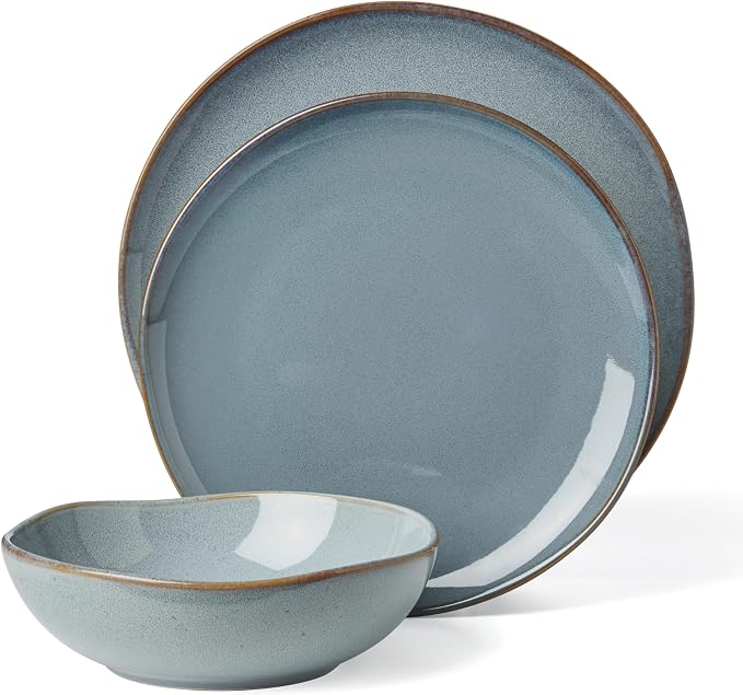 Oneida Organic Shades Blue Stoneware 18-Piece Dinnerware Set - Image 2