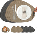Faux Leather Placemats Set of 6, Dual Sided by Chitomars