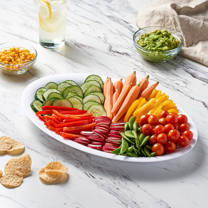 White Plastic Oval Serving Trays - Image 2