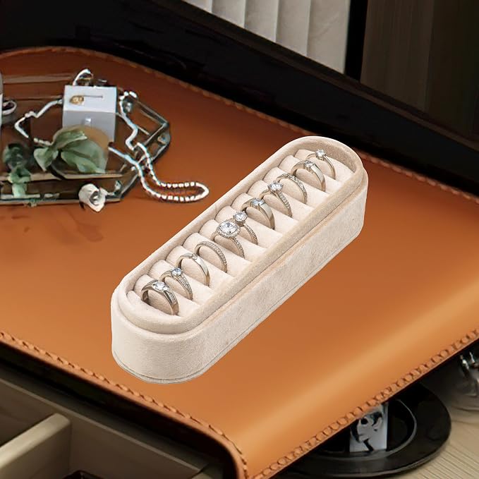 Velvet Small Multiple Ring Box Portable Organizer Display Storage | Travel Case - Image 5