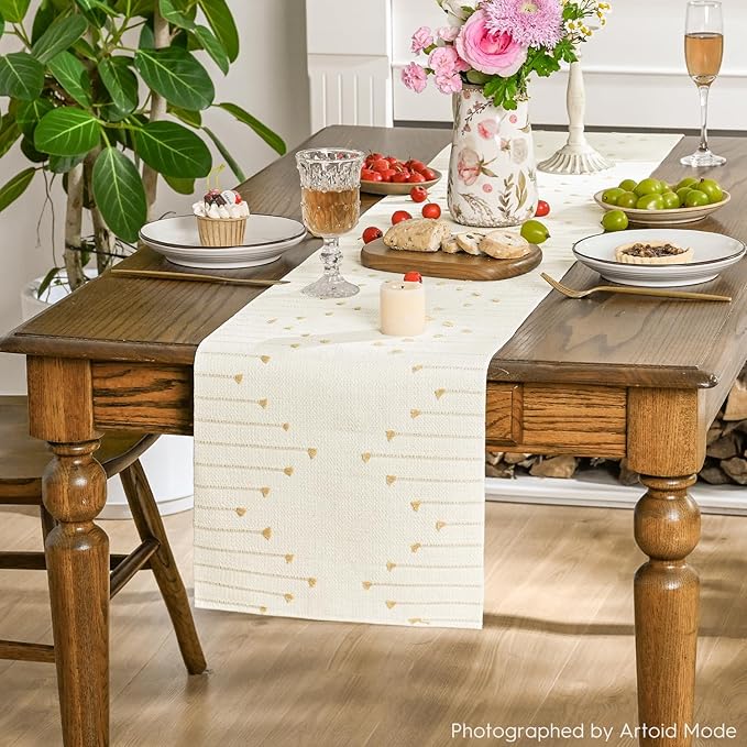 Artoid Mode Burlap Brown Boho Table Runner - Image 4