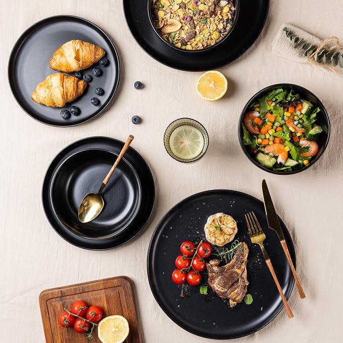 AmorArc Ceramic Dinner Plates Set of 6, 10.25 Inch Stoneware Dishes Set | Wavy - Image 6