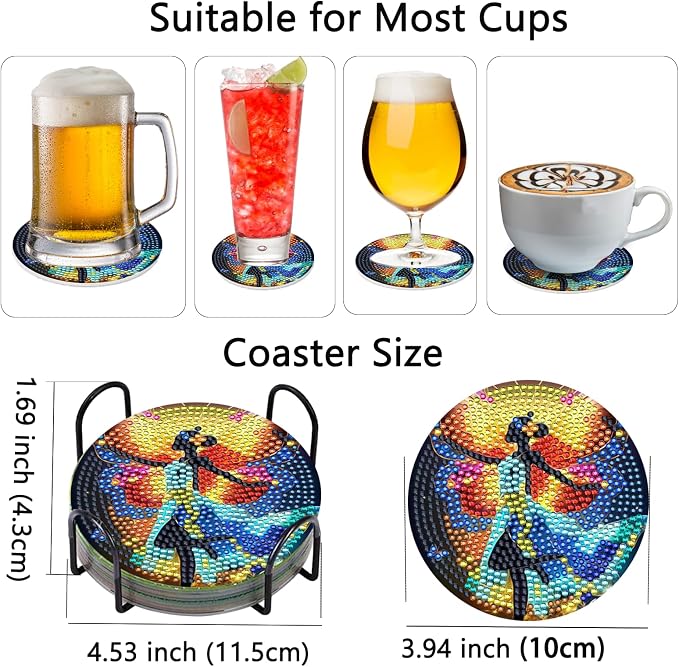 TDOOW Diamond Art Coasters Kits, Coaster Art Kits - Image 6