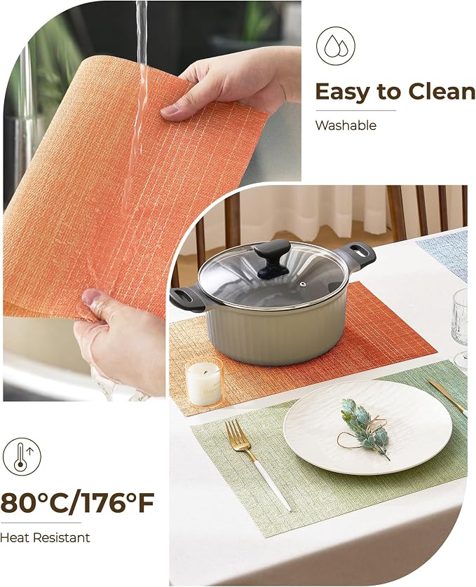 Leetaltree Gradient Burnt Orange Woven Placemats Set of 24 - Image 5