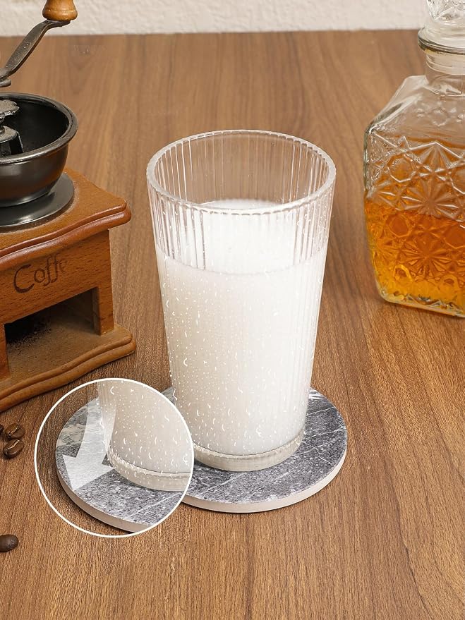 LIFVER Drinks Coasters Set of 4, Living Room Decor, Ceramic Absorbent Coasters - Image 3