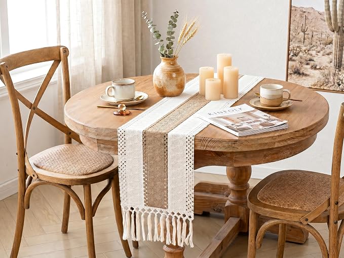 Boho Table Runner for Fall Home Decor 12x48 Rustic - Image 8