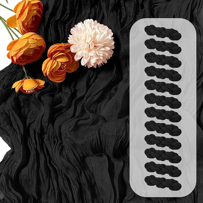 12 Pack Black Cheesecloth Table Runner 17 x 108 Inch Gauze Table Runner Fabric by Unknown