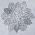 Silver Round Placemats for Dining Table Set of 6 Vinyl Metallic Table Mats | by AdasBridal