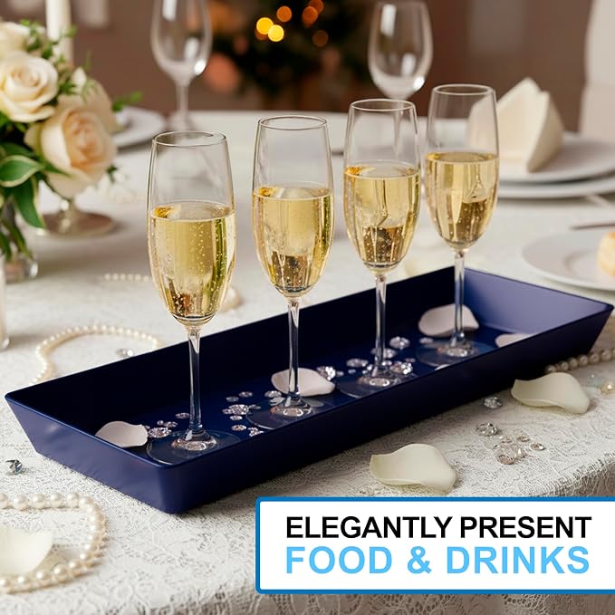 US Acrylic Coastal Plastic Serving Trays 15” x 5” | Narrow Unbreakable Reusable - Image 5