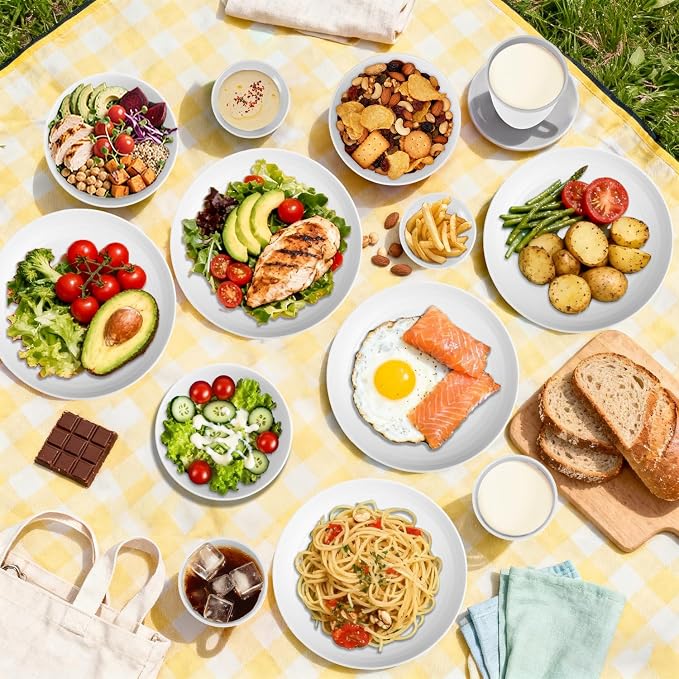 Wheat Straw Plates and Bowls Sets of 16，Unbreakable Dinnerware Sets - Image 5