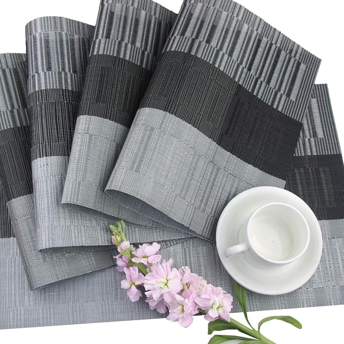 PIGCHCY Placemats, Washable Vinyl Woven Table Mats, Elegant Durable Placemats - Image 6