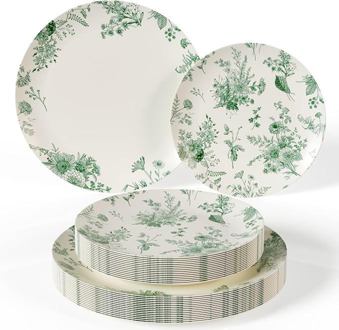 Trendables 40 Piece Plastic Disposable Plates Set by Trendables