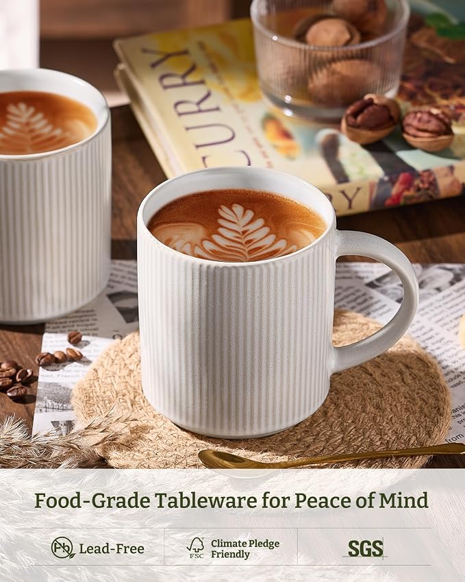 famiware Coffee Mug Set for 6, Star 16 oz Catering Mugs Cup Set - Image 2