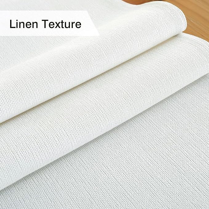 Laolitou White Table Runners 72 Inches Long, Burlap Linen Texture Farmhouse - Image 3