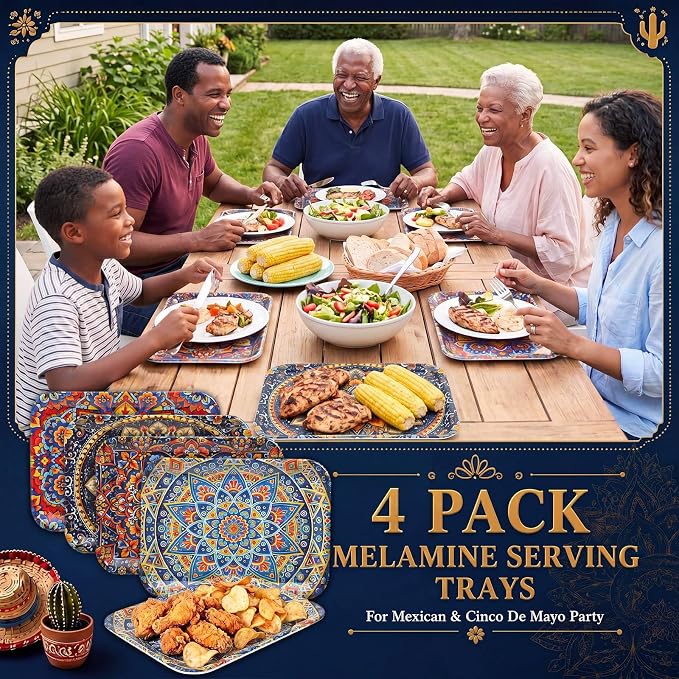 4 Pieces Bohemian Serving Trays - Image 5