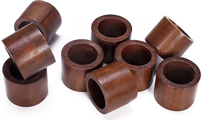Handcrafted Wood Napkin Rings Set, Wood Napkin Holders, 2 Inch, Hand Made by - Image 2