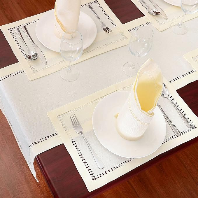 Grelucgo Handcrafted Solid Color Dining Table Runner, Dresser Scarf, - Image 3