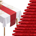 12 Packs 12 X 72 Inch Red Sequin Table Runner Glitter Dining Table Runner by Fivenl