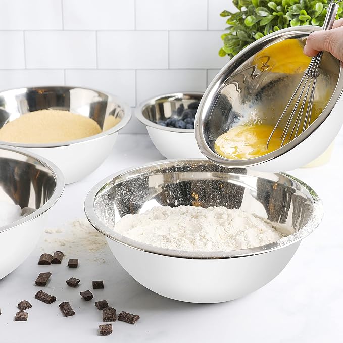 Stainless Steel Mixing Bowls Set, 5-Piece Meal Prep & Food Storage | .75 - Image 5