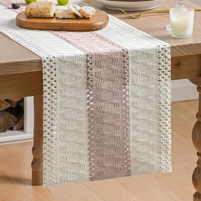 Artoid Mode Pink Farmhouse Rustic Table Runner 12x72 Inch | Seasonal Holiday by ArtoidMode