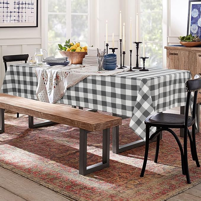 Checkered Tablecloth Rectangle 2 Pack 52 x 70 inch, Stain and Wrinkle Resistant - Image 4