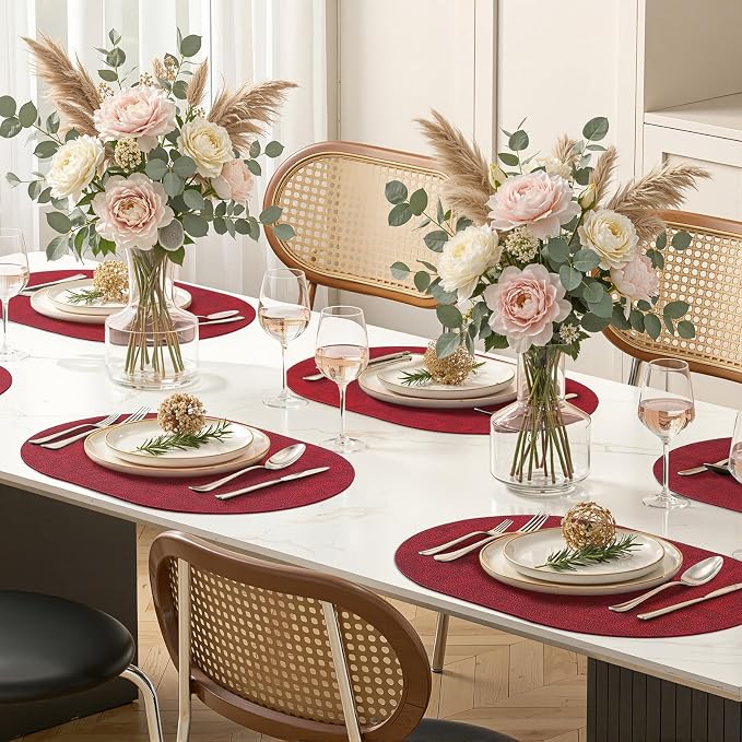 Placemats Set of 4, 11.8 x 17 Inch, Waterproof Wipeable Reversible PU Placemat - Image 9
