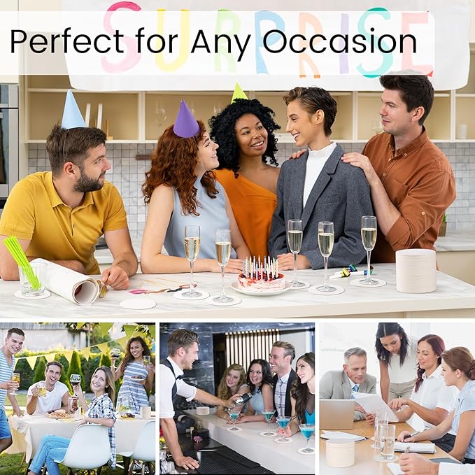 50 PCS Disposable Paper Coasters, Thickened 1.5mm 4 Inch Cardboard Blanks | - Image 6