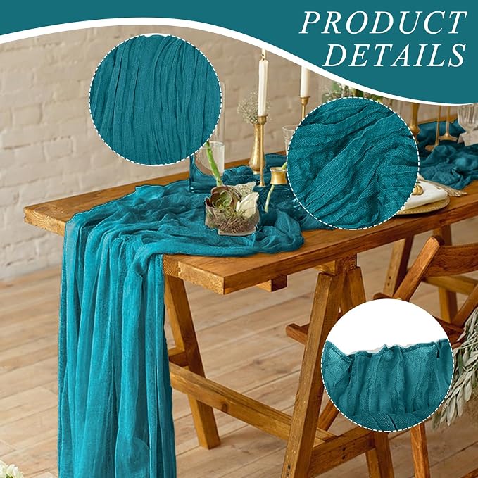 6 Pack Cheesecloth Table Runner 10Ft Christmas Gauze Boho Table Runners - Image 3