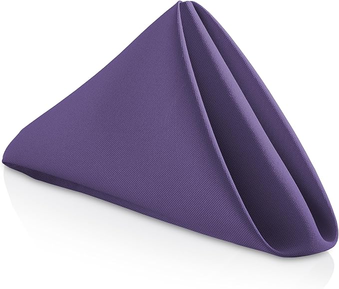 Lann's Linens Set of 144 Cloth Dinner Napkins, 17-inch Polyester Napkins by LannsLinens