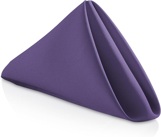 Lann's Linens Set of 12 Cloth Dinner Napkins, 17-inch Polyester Napkins by LannsLinens