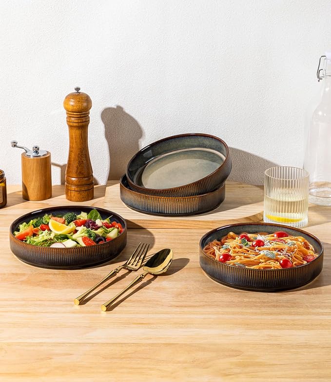 7.5" Ceramic Pasta Bowls Set of 4, Salad Bowls | Versatile Serving Bowls - Image 5