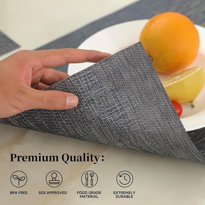 Leetaltree Denim Blue Placemats Set of 8 - Image 2