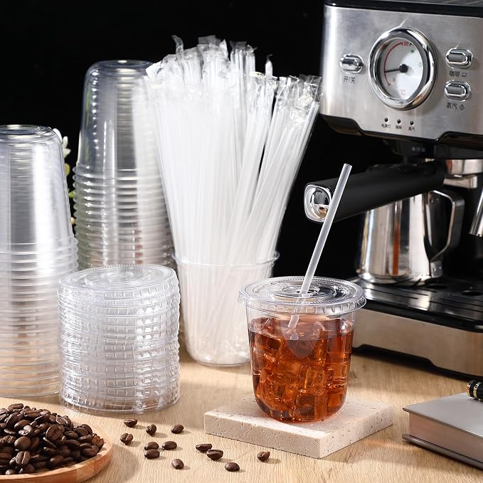 Ziliny 50 Sets 12 oz Clear Plastic Cups - Image 2