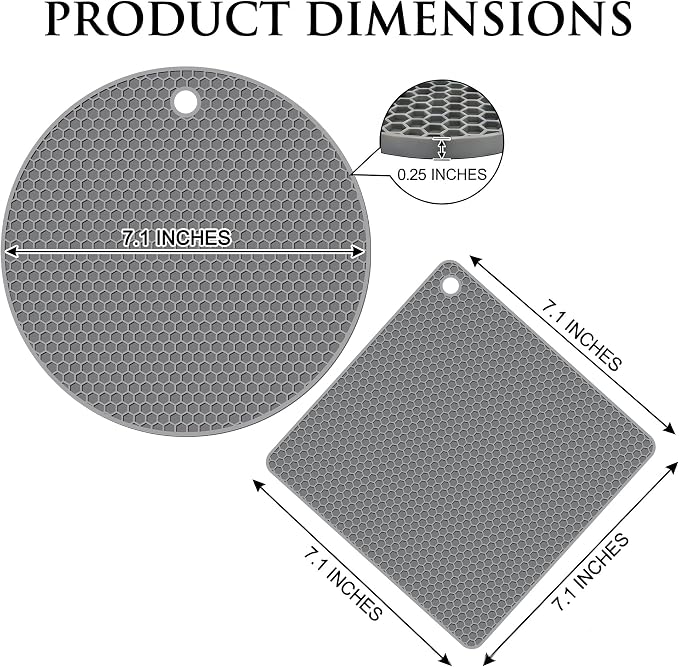 4 Pack Silicone Trivets for Hot Dishes | Heat-Resistant Non-Slip Hot Pads for - Image 6