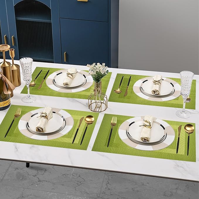 PIGCHCY Placemats Set of 12 Washable Durable Place Mats Vinyl Heat Resistant - Image 7