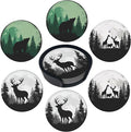 Deer Coasters Leather Round Drink Coasters 6 Pcs Set by Yopiiefa