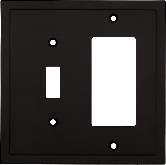 Modern Edge Decorative Wall Plate Switch Plate Outlet Cover, Durable Solid Zinc by HenneBery