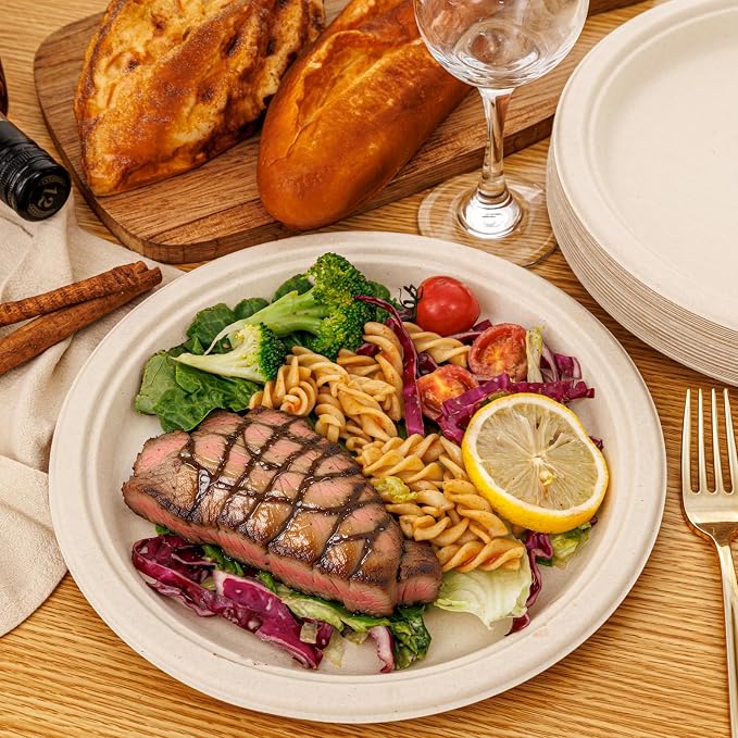 WELLIFE Paper Plates 10 Inch 125-Pack Heavy Duty Paper Plates Bulk | 100% - Image 6