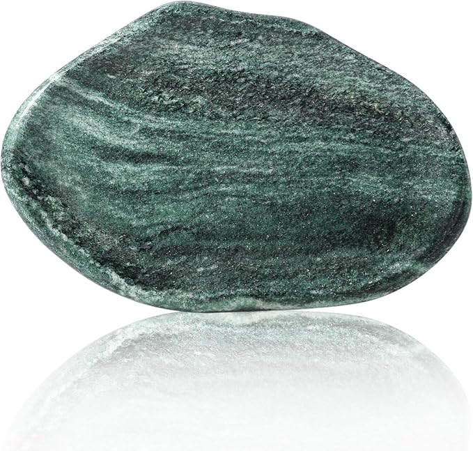 Green Marble Cloud Shape Vanity Tray, Serving Stone Key Tray by Koville